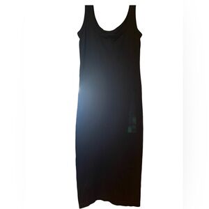 Women’s Black Ribbed Maxi Tank Dress